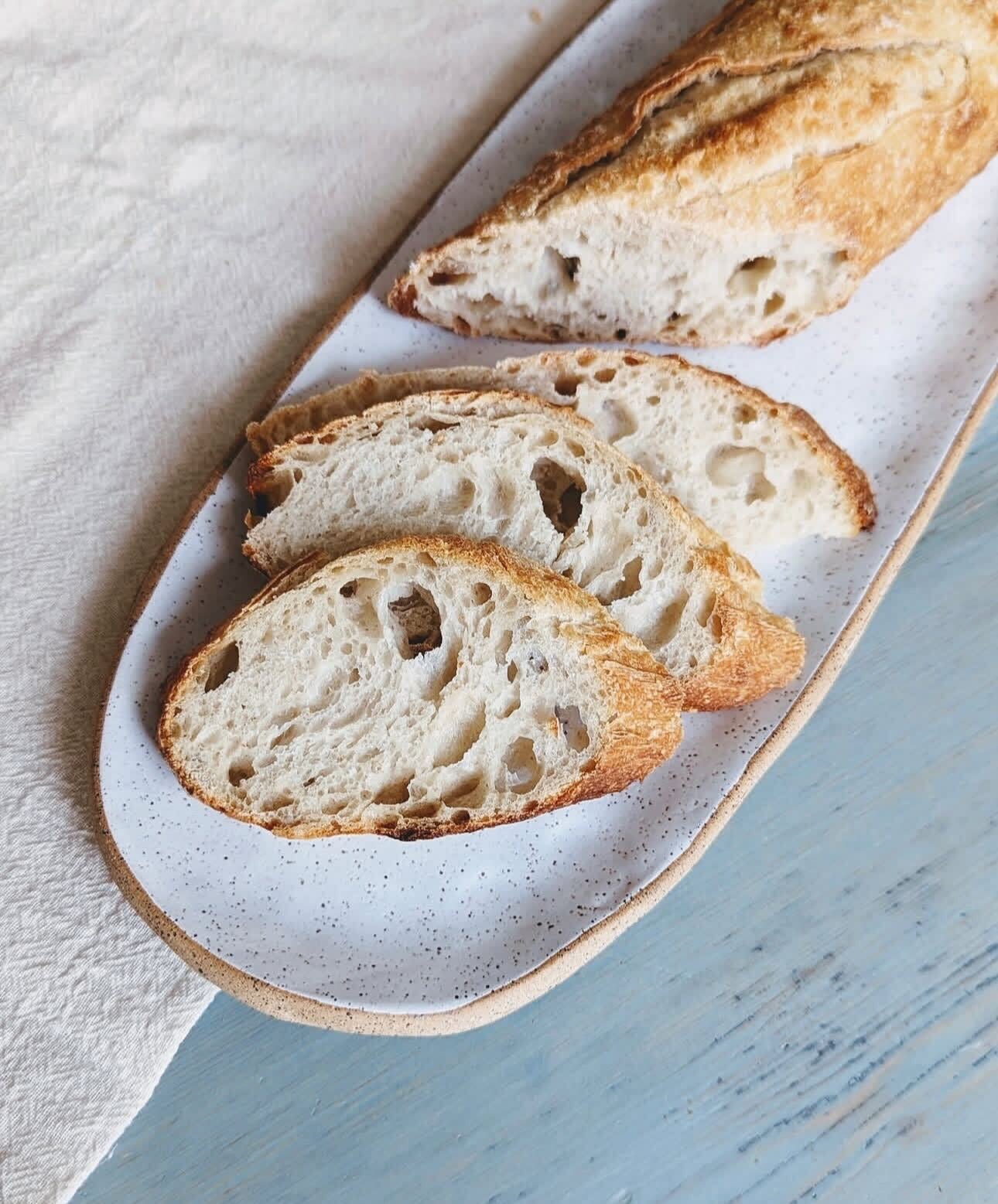 Crusty Sourdough Baguettes