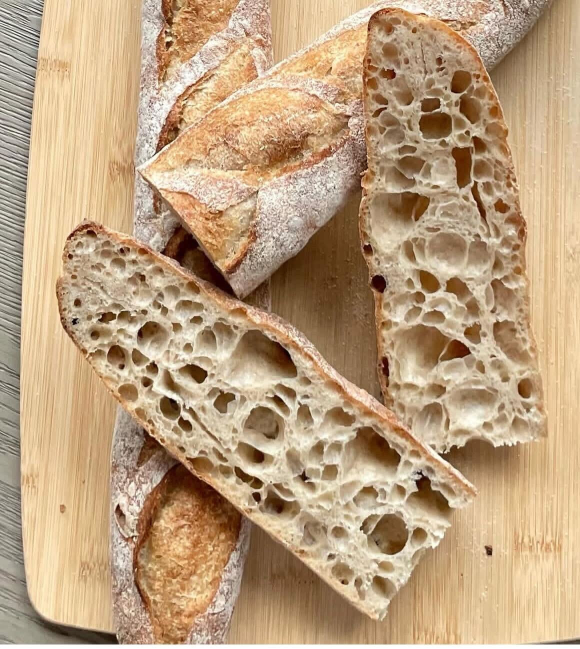 Crusty Sourdough Baguettes